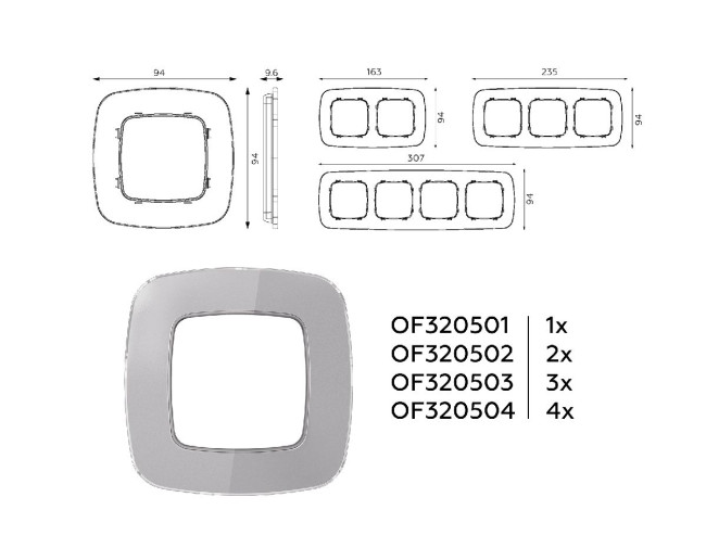 Рамка одноместная Ambrella Volt Radian OF320501 Рамка одноместная Ambrella Volt Radian OF320501