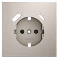 Накладка для розетки с заземлением и защитными шторками, с USB A+C Voltum S70 (кашемир) VLS001003