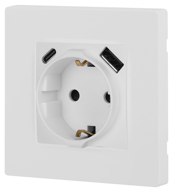 Розетка со шторками с USB type-A+C Эра 12-4108-01М Б0067711 Розетка со шторками с USB type-A+C Эра 12-4108-01М Б0067711