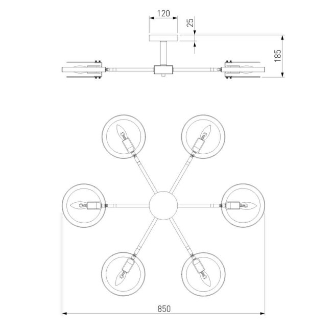 Потолочный светильник Eurosvet Gallo 70121/6 белый