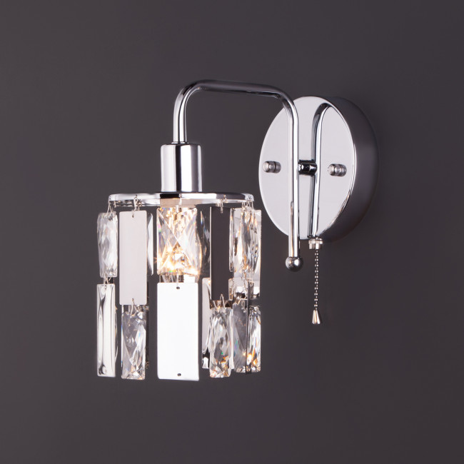 Бра Eurosvet Scoppio 10101/1 хром/прозрачный хрусталь Strotskis Бра Eurosvet Scoppio 10101/1 хром/прозрачный хрусталь Strotskis