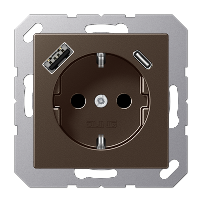 Розетка 2K+З USB Typ AC Jung A1520-15CAMO Розетка 2K+З USB Typ AC Jung A1520-15CAMO