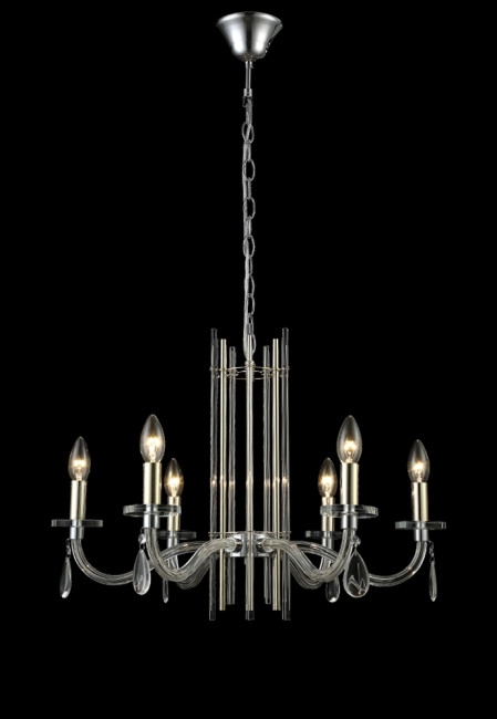 Подвесная люстра Crystal Lux AURELIO SP6 GOLD+CHROME/TRANSPARENT