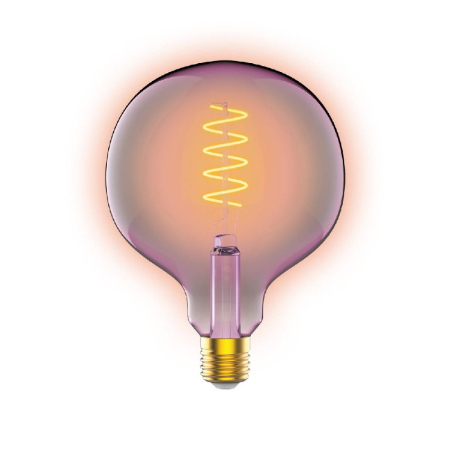 Лампа светодиодная диммируемая филаментная Gauss E27 5W 1800K шар розовый 1011802105 Лампа светодиодная диммируемая филаментная Gauss E27 5W 1800K шар розовый 1011802105