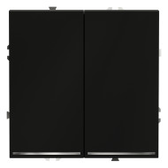 Проходной переключатель двухклавишный с подсветкой Voltum S70 VLS020408 (черный матовый)