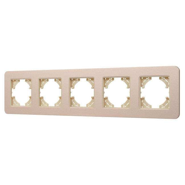 Рамка на 5 постов алюминиевая Arlight FRM-AKIRY-SFAL-5-GD 049748 Рамка на 5 постов алюминиевая Arlight FRM-AKIRY-SFAL-5-GD 049748