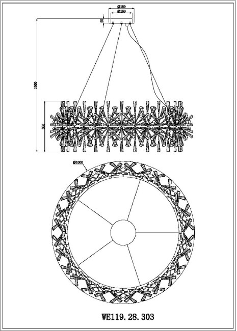 Подвесная люстра Wertmark Floriane WE119.28.303 Подвесная люстра Wertmark Floriane WE119.28.303