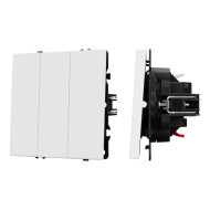 Механизм выключателя трехклавишный непроходной Arlight SWT-NOBE-MK03-SFPL-WH (230V, 10A) (Белый кварц) 061801