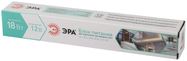 Блок питания Эра 18Вт DC12В 1.5A IP20 LP-LED-18W-IP20-12V-US Б0061149 Блок питания Эра 18Вт DC12В 1.5A IP20 LP-LED-18W-IP20-12V-US Б0061149