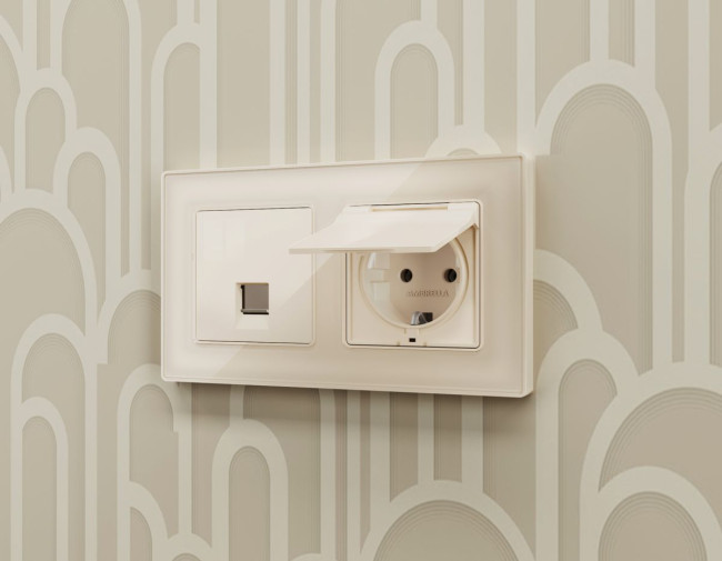 Комплект механизма компьютерной розетки RJ-45 экранированной с автоматической защитной шторкой Alfa Бежевый глянец Quant Ambrella Volt MA312005 (AP3120, VM185) Комплект механизма компьютерной розетки RJ-45 экранированной с автоматической защитной шторкой Alfa Бежевый глянец Quant Ambrella Volt MA312005 (AP3120, VM185)