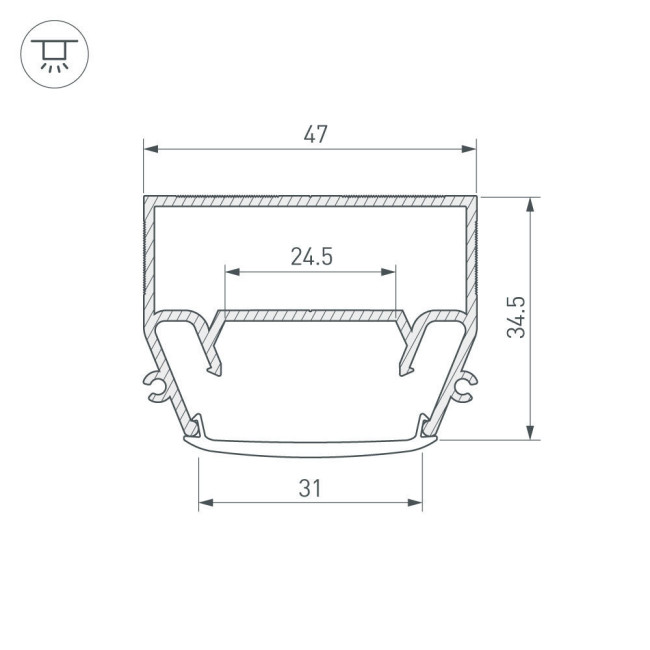 Профиль Arlight STRETCH-S-35-CEIL-CENTER-2000 (GAMMA35) 040699 Профиль Arlight STRETCH-S-35-CEIL-CENTER-2000 (GAMMA35) 040699