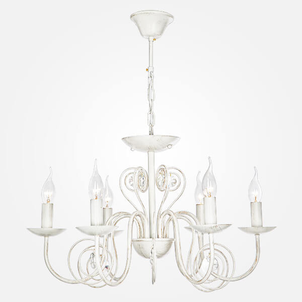 Подвесная люстра Eurosvet 60018/6 белый с золотом Подвесная люстра Eurosvet 60018/6 белый с золотом