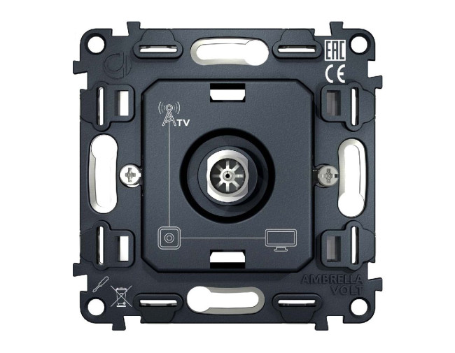 Механизм TV розетки оконечной 50-870 MHz 1dB Ambrella Volt Quant VM202 Механизм TV розетки оконечной 50-870 MHz 1dB Ambrella Volt Quant VM202