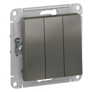 Выключатель 3-клавишный сх.1+1+1, 10АХ Systeme Electric AtlasDesign Сталь ATN000931