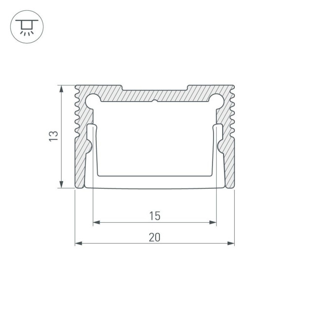 Алюминиевый профиль с экраном Arlight SL-Slim20-H13-2000 Anod+Opal 036835