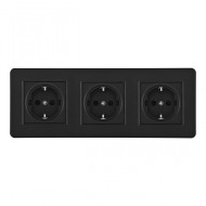 Розетка тройная (трехпостовая) с/з и шторками Arte Milano SET16-3-40-1x3 black Розетка тройная (трехпостовая) с/з и шторками Arte Milano SET16-3-40-1x3 black