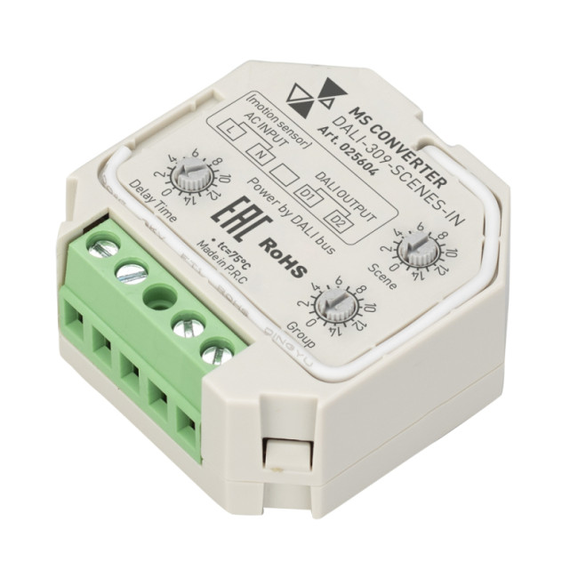 Конвертер датчика движения Arlight Dali-309-SCENES-IN (Dali Bus, 230V) 025604 Конвертер датчика движения Arlight Dali-309-SCENES-IN (Dali Bus, 230V) 025604