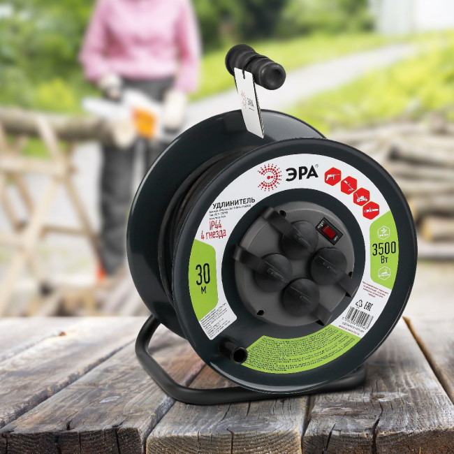 Удлинитель силовой Эра RMx-4es-3x1.5-30m-IP44(KG) Б0046844 Удлинитель силовой Эра RMx-4es-3x1.5-30m-IP44(KG) Б0046844