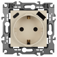 Розетка со шторками с USB type-A+C Эра 12-4108-02 Б0067731