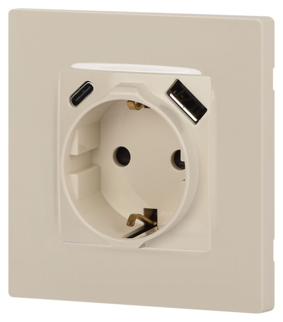 Розетка со шторками с USB type-A+C Эра 12-4108-02 Б0067731 Розетка со шторками с USB type-A+C Эра 12-4108-02 Б0067731