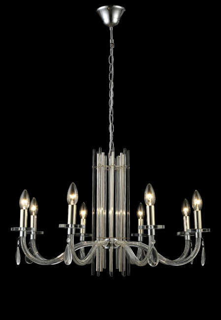 Подвесная люстра Crystal Lux AURELIO SP8 GOLD+CHROME/TRANSPARENT