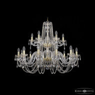 Подвесная люстра Bohemia Ivele Crystal 1402/12+6/360/2d G Подвесная люстра Bohemia Ivele Crystal 1402/12+6/360/2d G