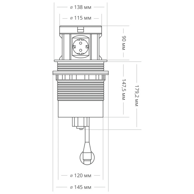 Блок розеток 107J (4 секции, 2 USB и 2 HDMI) Mebax 00-00001465