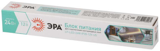Блок питания Эра 24Вт DC12В 2A IP20 LP-LED-24W-IP20-12V-US Б0061150 Блок питания Эра 24Вт DC12В 2A IP20 LP-LED-24W-IP20-12V-US Б0061150