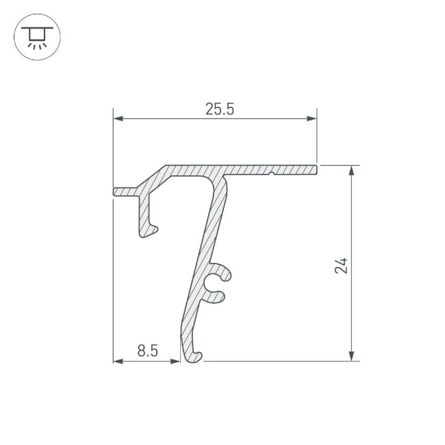 Профиль Arlight STRETCH-SHADOW-TECH-CEIL-2000 BLACK (A2-DELTA) 040704 Профиль Arlight STRETCH-SHADOW-TECH-CEIL-2000 BLACK (A2-DELTA) 040704