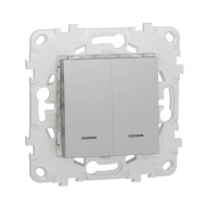 Выключатель двухклавишный Schneider Electric Unica New NU521130N