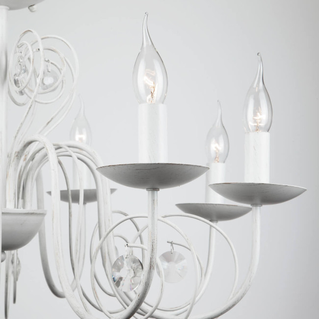 Подвесная люстра Eurosvet 60018/8 белый с золотом Подвесная люстра Eurosvet 60018/8 белый с золотом