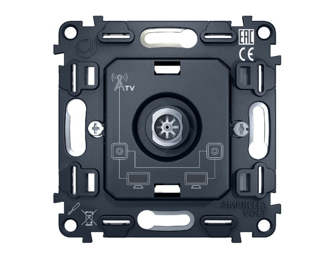 Механизм TV розетки проходной 5-1000 MHz 4dB Ambrella Volt Quant VM211 Механизм TV розетки проходной 5-1000 MHz 4dB Ambrella Volt Quant VM211