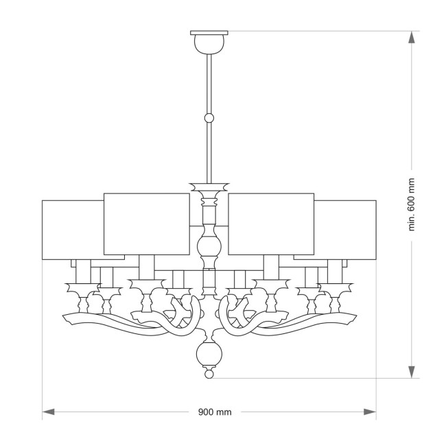 Подвесная люстра Kutek Tivoli TIV-ZW-8(N) Подвесная люстра Kutek Tivoli TIV-ZW-8(N)