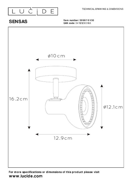 Спот Lucide Sensas 30997/01/30 Спот Lucide Sensas 30997/01/30