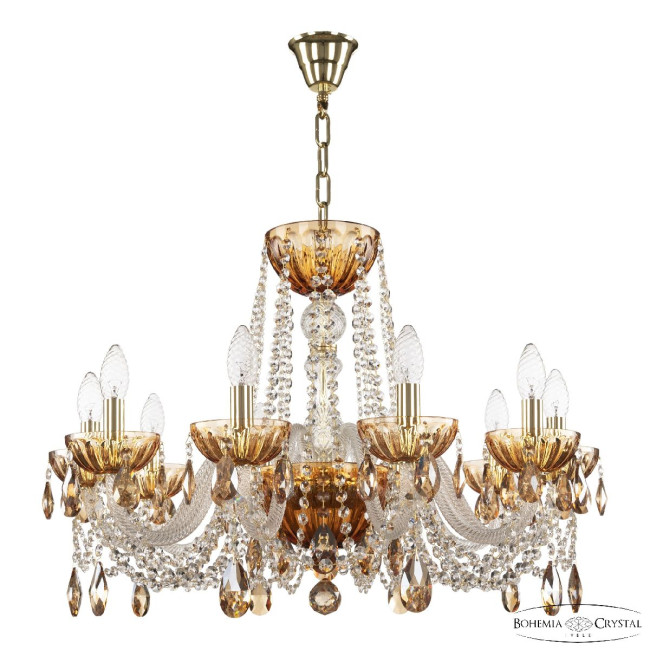 Подвесная люстра Bohemia Ivele Crystal 5402/10/240 G Amber/M-1H K721 Подвесная люстра Bohemia Ivele Crystal 5402/10/240 G Amber/M-1H K721