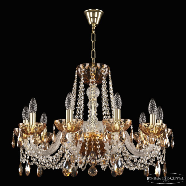 Подвесная люстра Bohemia Ivele Crystal 5402/10/240 G Amber/M-1H K721 Подвесная люстра Bohemia Ivele Crystal 5402/10/240 G Amber/M-1H K721