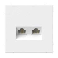 Розетка двойная компьютерная RJ45+RJ45, кат. 5е, механизм. Systeme Electric ArtGallery Лотос GAL001385