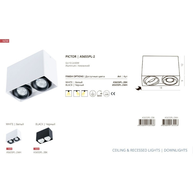 Потолочный светильник Arte Lamp A5655PL-2WH Потолочный светильник Arte Lamp A5655PL-2WH