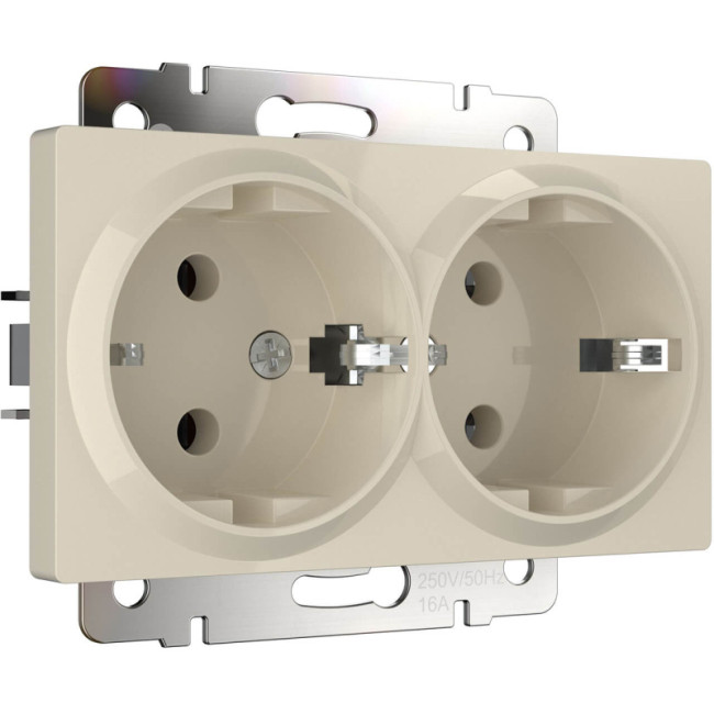 Розетка двойная с заземлением Werkel слоновая кость W1172003 4690389155840 Розетка двойная с заземлением Werkel слоновая кость W1172003 4690389155840