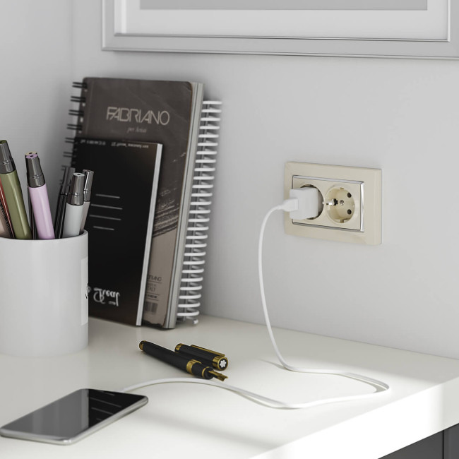 Розетка двойная с заземлением Werkel слоновая кость W1172003 4690389155840 Розетка двойная с заземлением Werkel слоновая кость W1172003 4690389155840