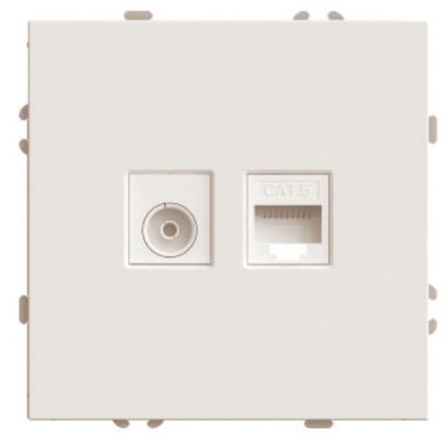 Розетка TV + компьютерная RJ-45 (механизм) Stekker Эмили RST00-5106-08 кашемир soft touch 49898 Розетка TV + компьютерная RJ-45 (механизм) Stekker Эмили RST00-5106-08 кашемир soft touch 49898
