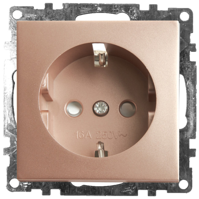 Розетка 1-местная с/з с защитной шторкой Stekker Катрин 39596 Розетка 1-местная с/з с защитной шторкой Stekker Катрин 39596