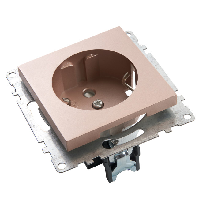 Розетка 1-местная с/з с защитной шторкой Stekker Катрин 39596 Розетка 1-местная с/з с защитной шторкой Stekker Катрин 39596