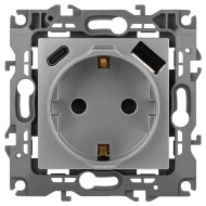 Розетка со шторками с USB type-A+C Эра 12-4108-03 Б0067716