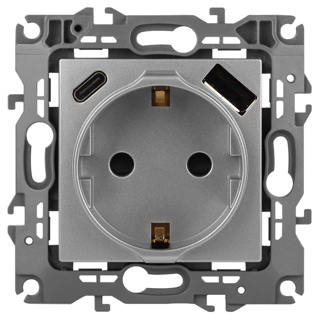 Розетка со шторками с USB type-A+C Эра 12-4108-03 Б0067716 Розетка со шторками с USB type-A+C Эра 12-4108-03 Б0067716