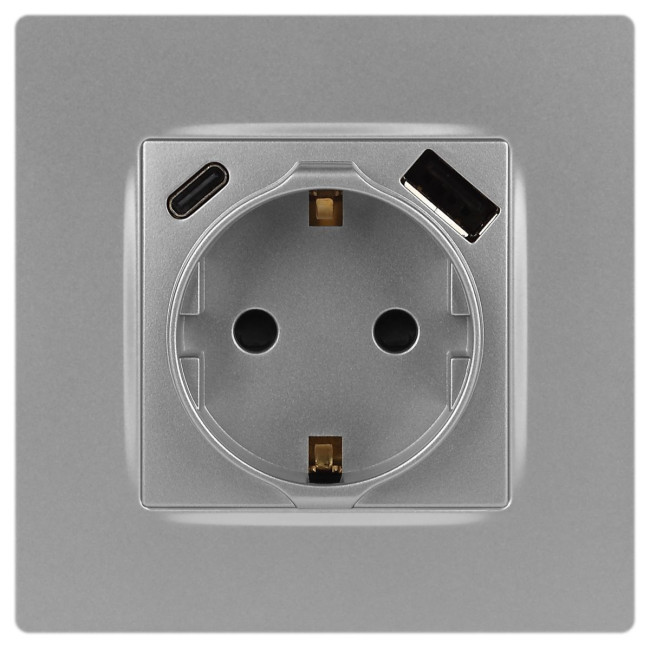 Розетка со шторками с USB type-A+C Эра 12-4108-03 Б0067716 Розетка со шторками с USB type-A+C Эра 12-4108-03 Б0067716