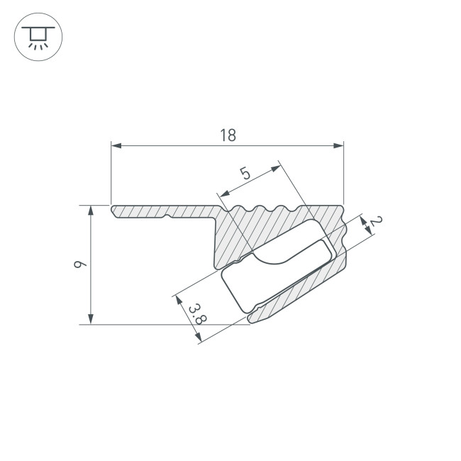 Алюминиевый профиль Arlight SL-MINI-SHELF-H9-2000 ANOD OLIVE GREY 038208 Алюминиевый профиль Arlight SL-MINI-SHELF-H9-2000 ANOD OLIVE GREY 038208