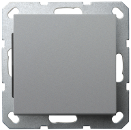 Выключатель проходной одноклавишный Jasmart в комплекте с накладкой 10A 250V цвет алюминий G3012S