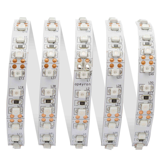 Светодиодная лента Apeyron 12В СТ 9,6Вт/м smd3528, 120д/м IP20 5м синяя 00-18 Светодиодная лента Apeyron 12В СТ 9,6Вт/м smd3528, 120д/м IP20 5м синяя 00-18