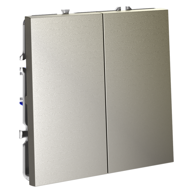 Выключатель с самовозвратом двухклавишный Voltum S70 VLS020604 (шелк)